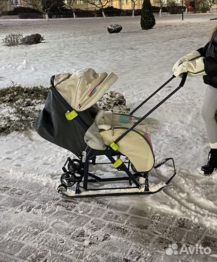 Детские санки коляска ника