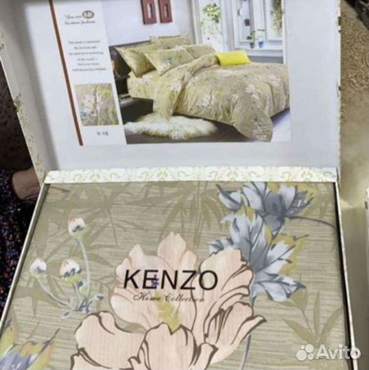 Белье постельное сатин,бренд kenzo,евро