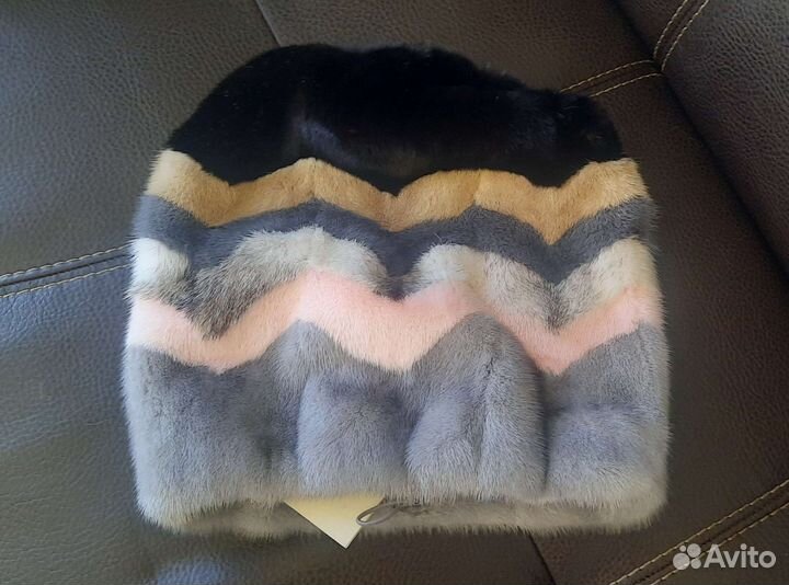 Шапка бини норковая новая