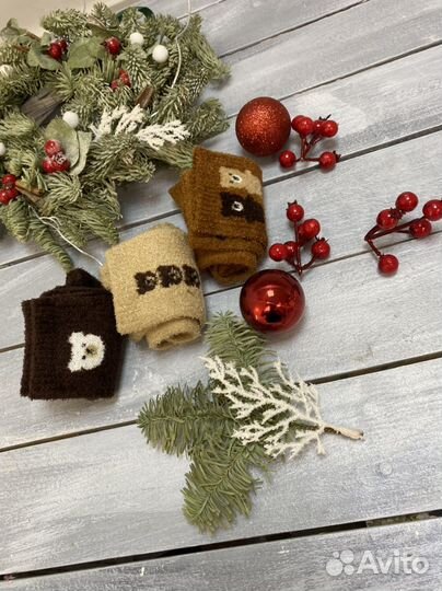 Теплые носочки с мишками