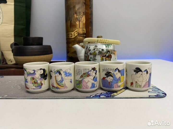 Набор посуды для японской кухни, чая, сакэ фарфор