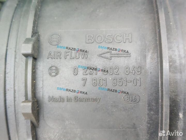 Расходомер воздуха BMW X3 E83 рест. E83 2007