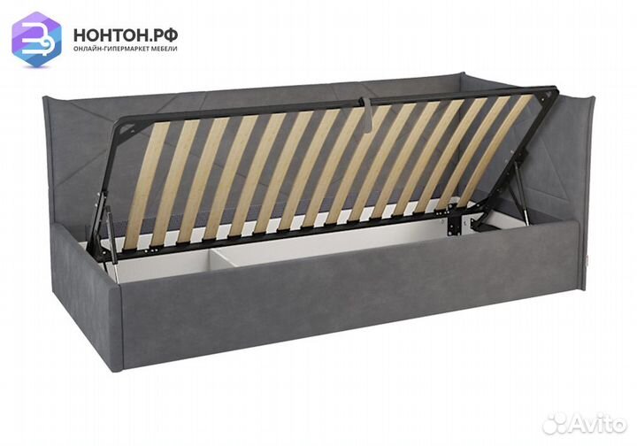 Кровать Бест 0.9 темно-серая