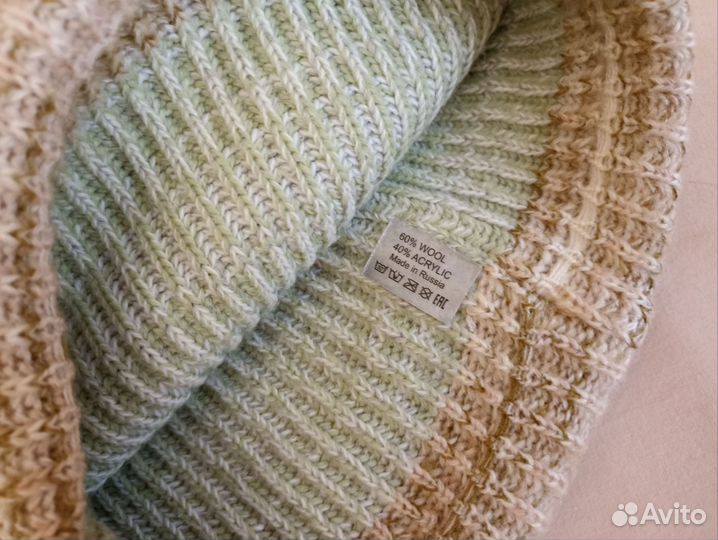 Шапка меланж в бежевых тонах