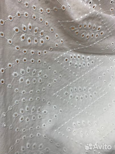 Ткань Шитье хлопок белый трикотаж кружево