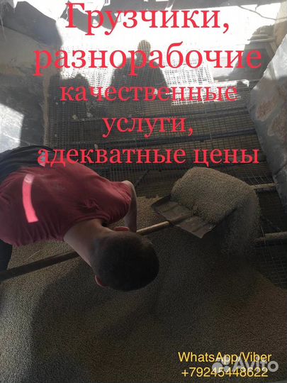 Опытные грузчики, разнорабочие на час