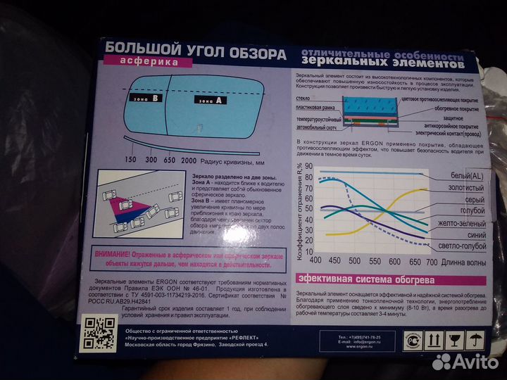 Зеркало для lexus с подогревом (левое)