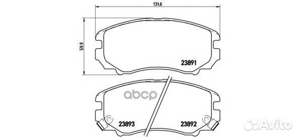 Колодки тормозные дисковые перед P30018 Brembo