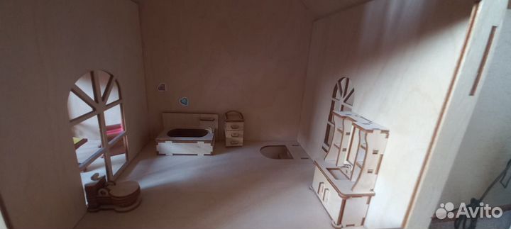 Домик кукольный ручной работы с мебелью