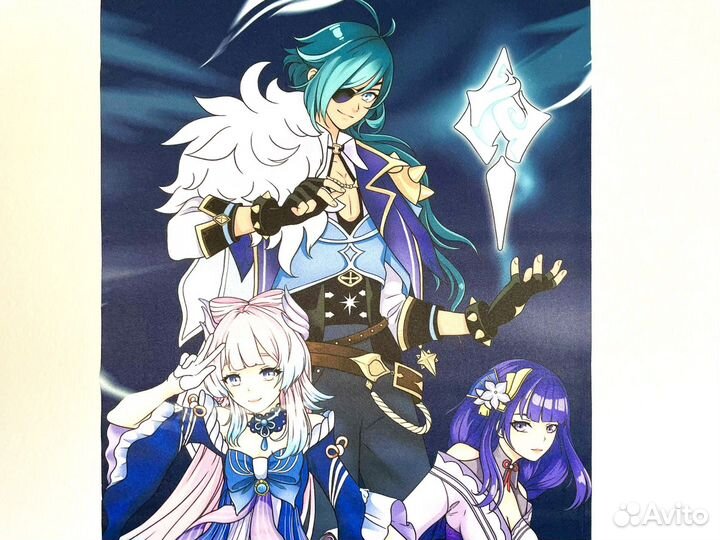 Плакат холст геншин genshin impact новый