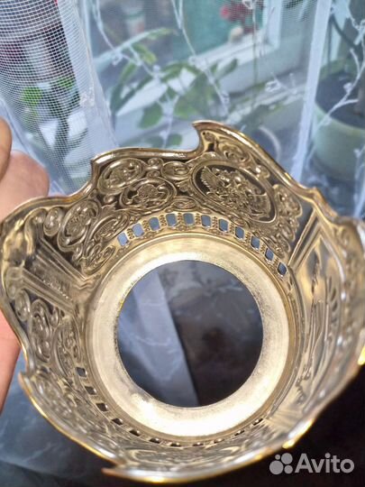 Подстаканник никелир.с позолотой,новый.Кольчугино