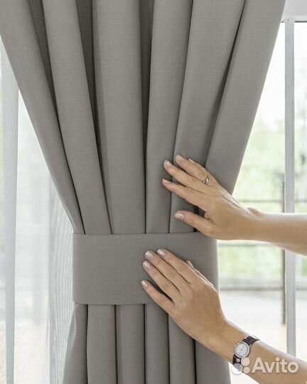 Комплект штор канвас Эдем Серый базальт