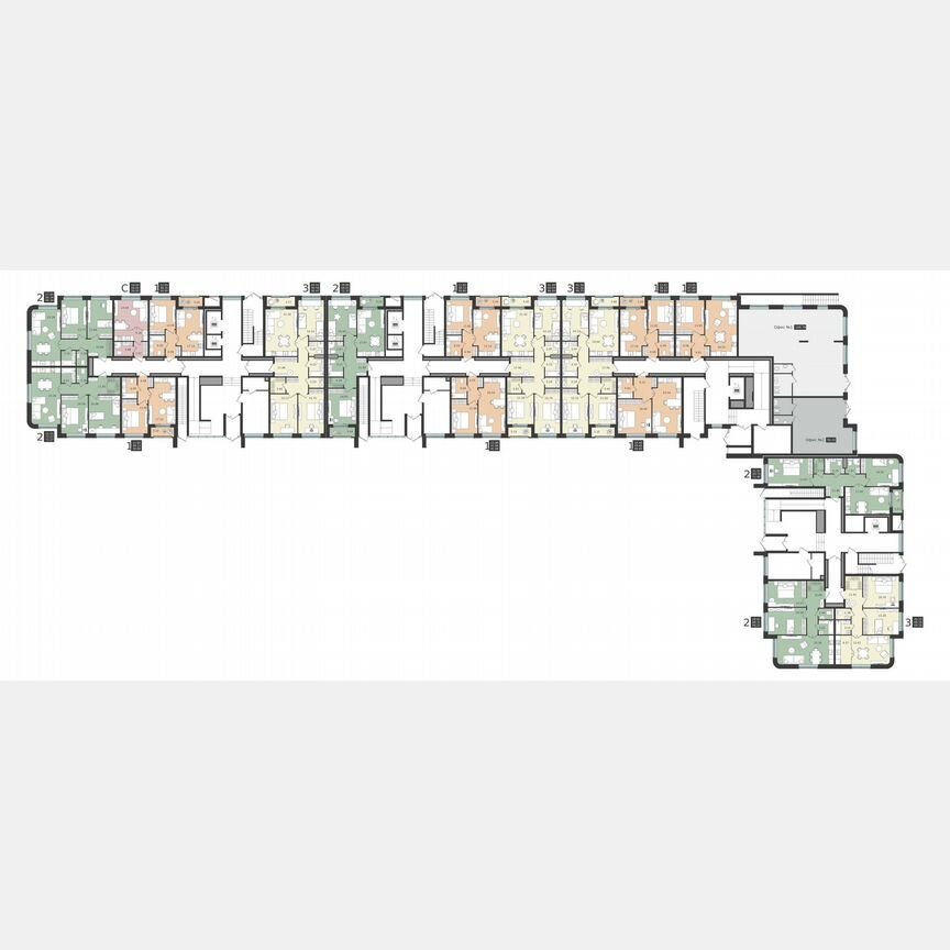 2-к. квартира, 68,3 м², 1/6 эт.