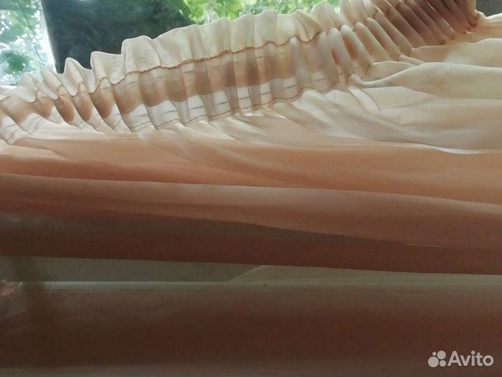 Бежевые гардины 2шт