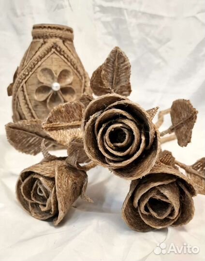 Декоративная ваза ручная работа с цветами