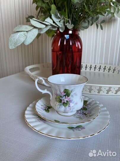 Royal Albert Mayflower кофейное трио -4 шт