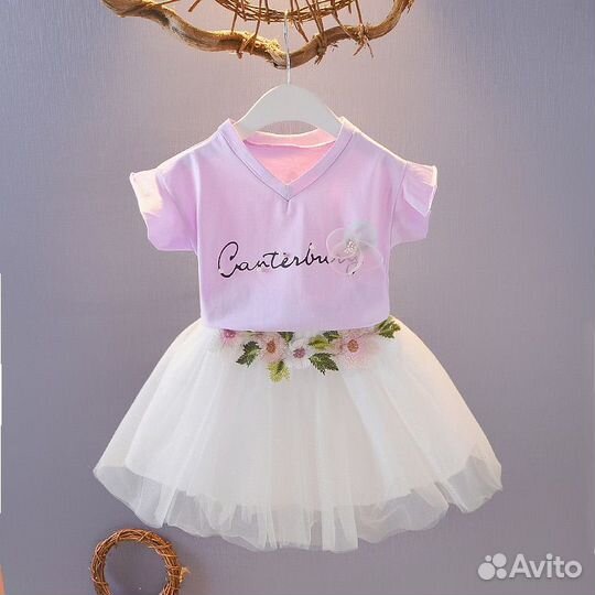 Детский набор платье и футболка,110,120,130 размер