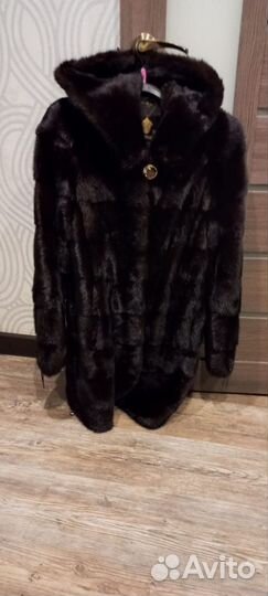 Шуба норковая 48 размер с капюшоном