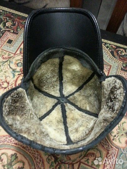 Кожаная зимняя шапка - кепка раз.55 -56