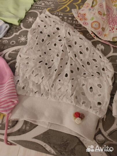 Головные уборы для девочек пакетом, от 0 до 1года