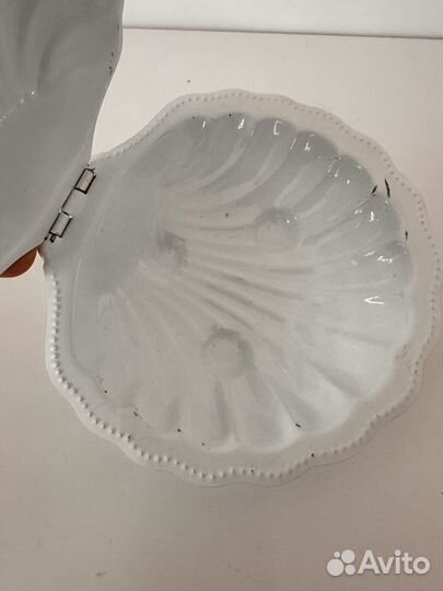 Икорница, масленка Ракушка (Испания), белоснежная