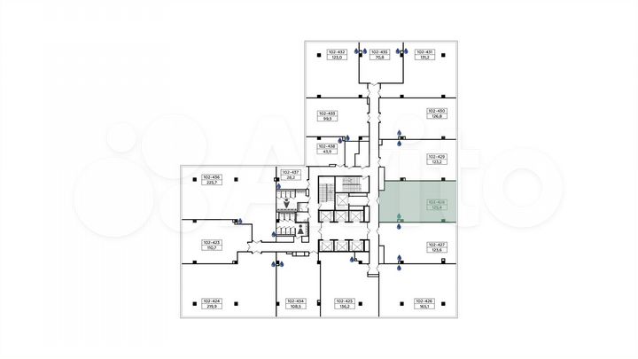 Продается офисное помещение площадью 125.4 кв.м
