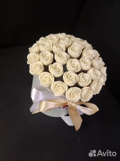 Розы из Бельгийского Шоколада - 37 шт в Коробке