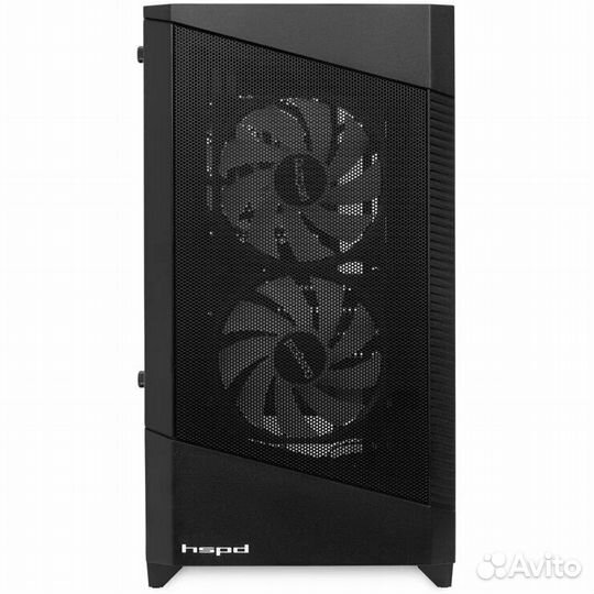 Корпус hspd M330, Mesh Mini-tower, Black, TG, 0.6 spcc, 3x120mm argb mATX, mITX M330-tgbk-argb