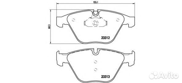 Колодки тормозные дисковые перед P06054 Brembo