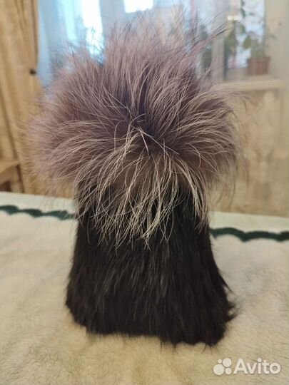 Шапка норка с помпоном