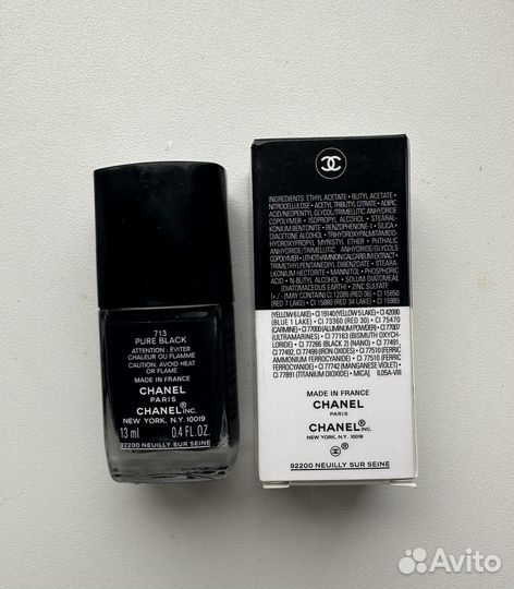 Chanel лак для ногтей 713 pure black