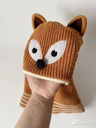 Шапка 2 шт разные зимняя / деми 2-4г