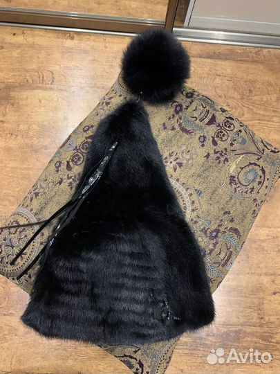 Шапка норковая с помпоном