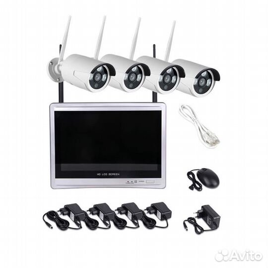 Mega Vision WiFi 4 камеры +монитор NVR KIT