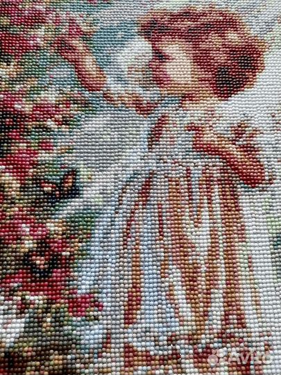 Ангел с котом, картина алмазная мозайка