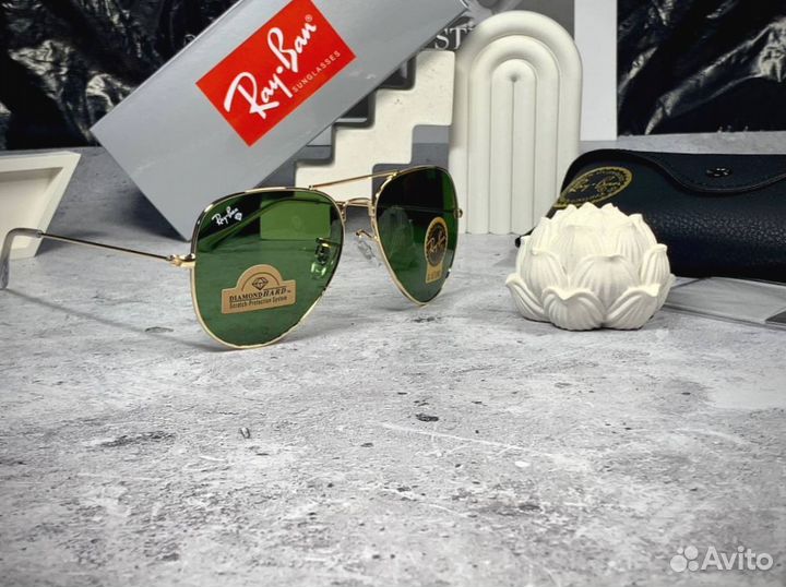 Очки Ray Ban Aviator золотые