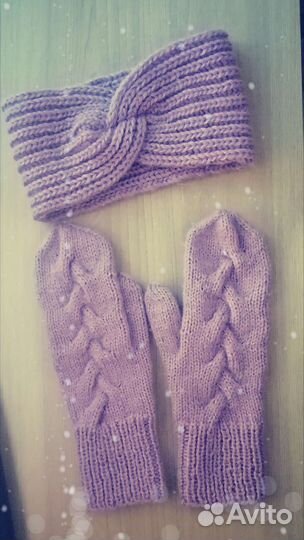 Комплект повязка и варежки