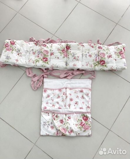 Бортики в кроватку + органайзер