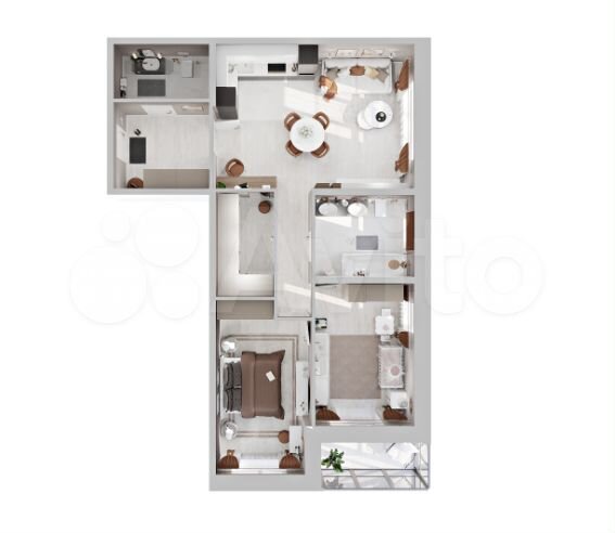 2-к. квартира, 87,3 м², 12/18 эт.