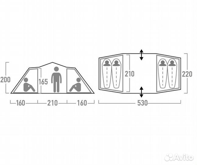 Палатка outventure Twin sky 4
