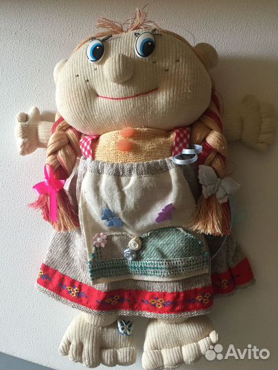 Кукла русский стиль ткань 28см