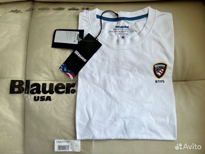 Футболка Blauer USA N.Y.P.D Белая Оригинал L, XL