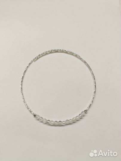 Чокер серебристый с горным хрусталем