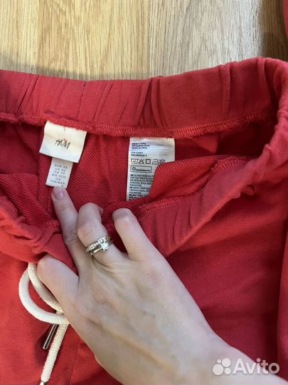 Костюм спортивный хлопок H&M красный Xs S
