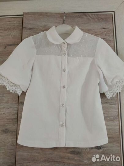 Блузка белая нарядная для девочки школьная
