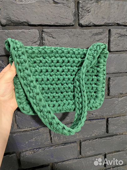 Сумка вязаная трикотажная ручная вязка