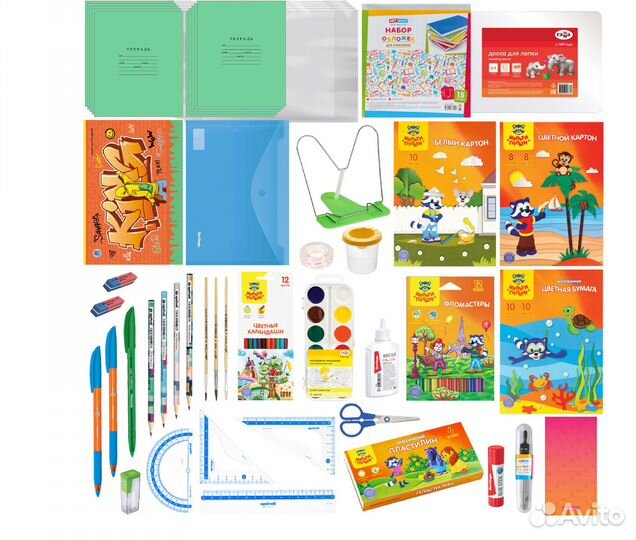 Супер-набор канцтоваров для школы 70 предметов