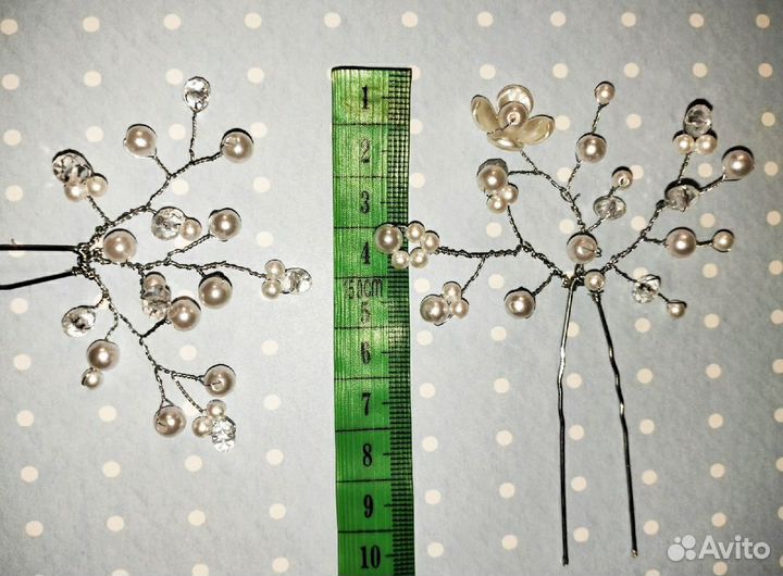 Шпильки кристаллы и цветы