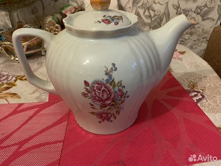 Чайник винтаж большой заварочный фарфоровый СССР