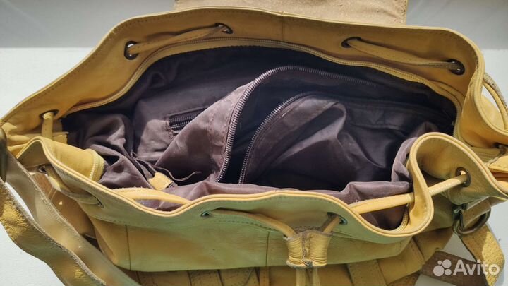 Сумка женская натуральная кожа желтая бу